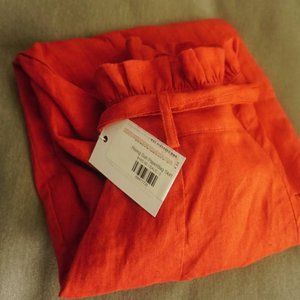 Orange Linen Skirt